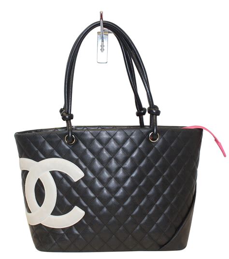 chanel black leather handbag - large black chanel tote bag.